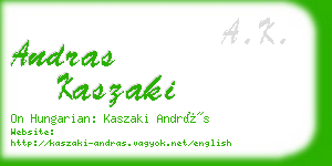 andras kaszaki business card